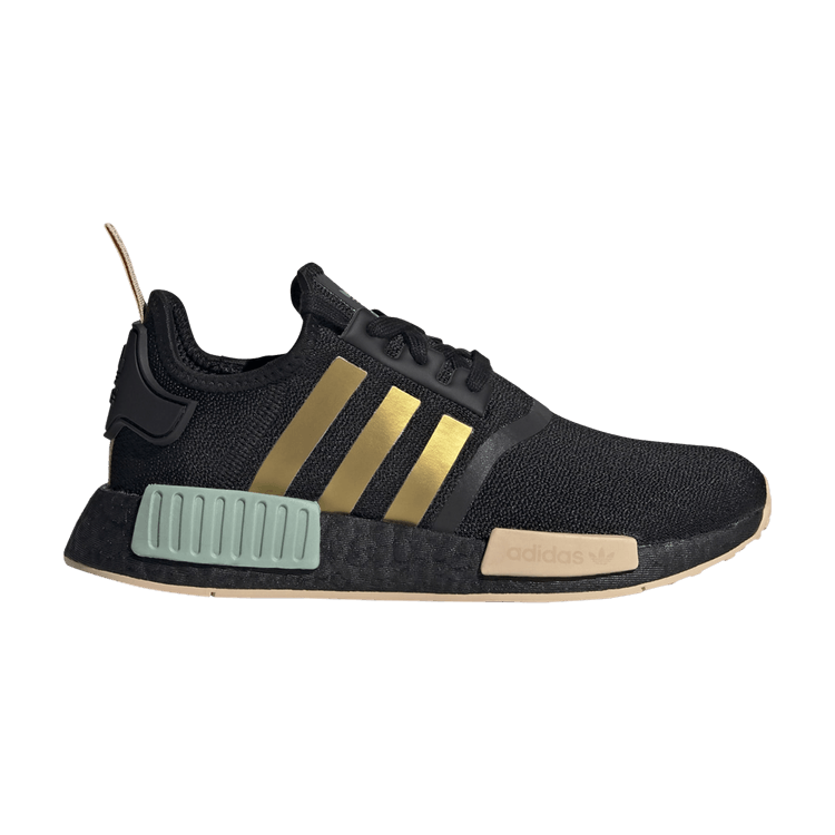 adidas NMD R1 Black Gold Metallic Halo Amber (Women's)