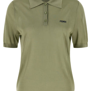 Fendi Shiny Viscose Polo Shirt
