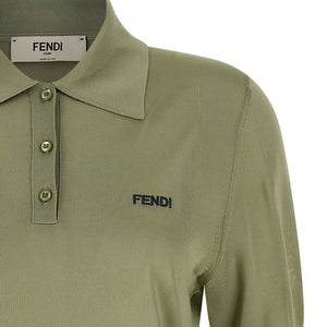 Fendi Shiny Viscose Polo Shirt