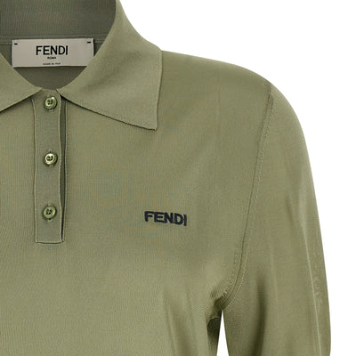 Fendi Shiny Viscose Polo Shirt