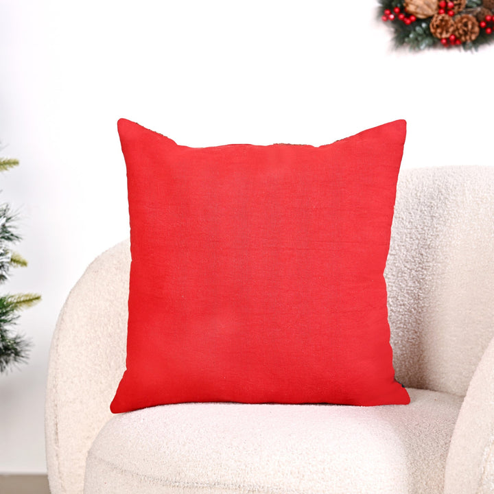 Pine Leaves Bright Red Couch Cushion Cover 40x40cm