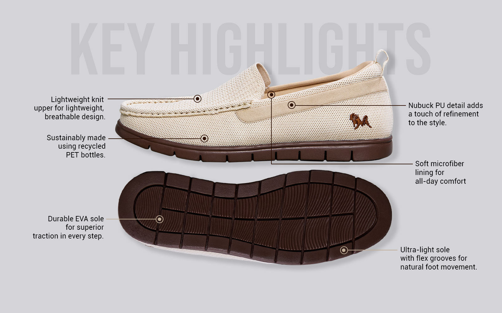 Flex Knit Loafers : Beige