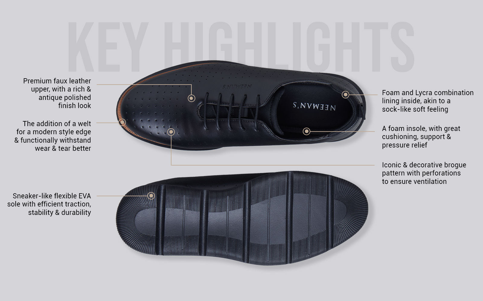 Flexy Brogues : Black
