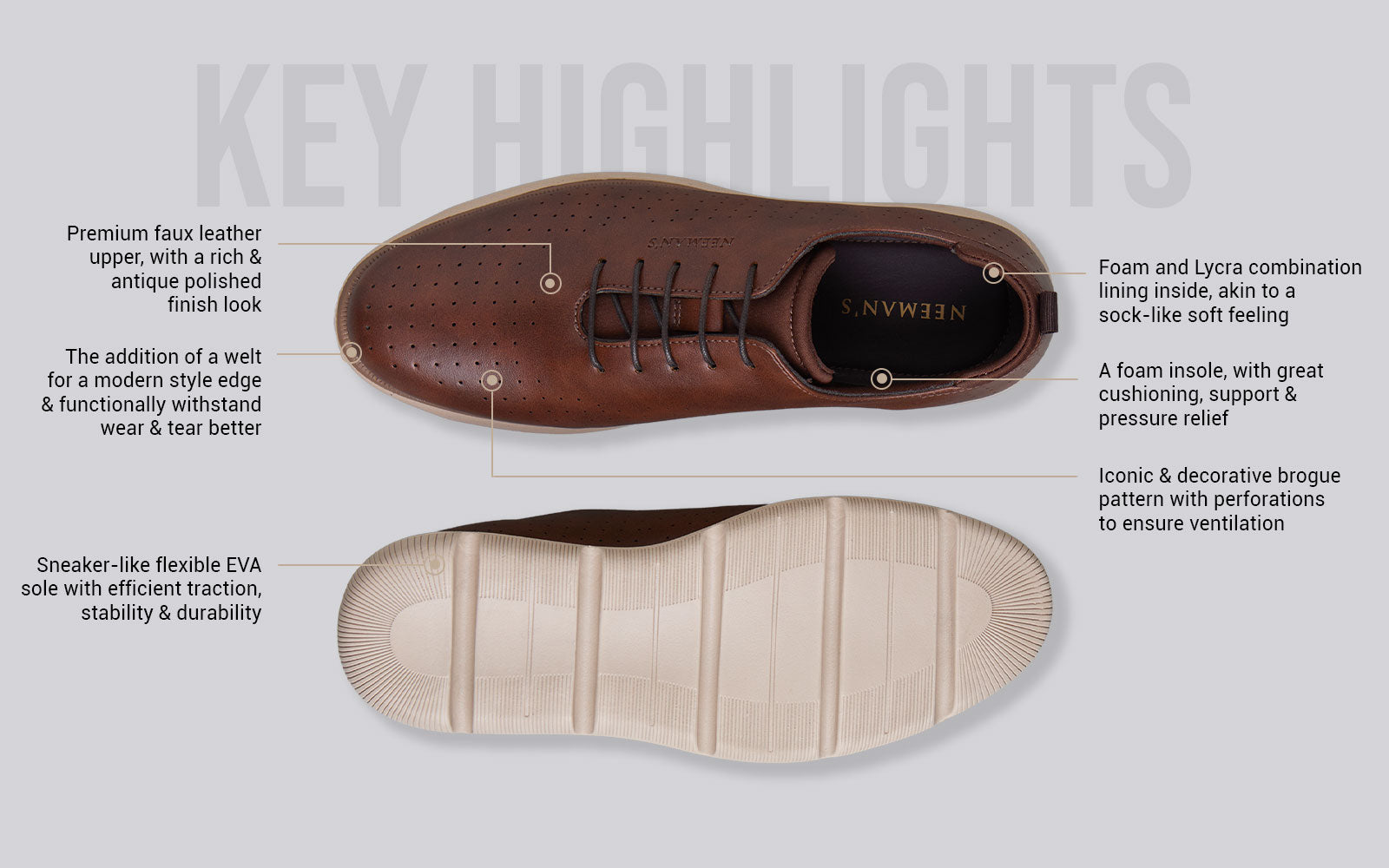 Flexy Brogues : Brown