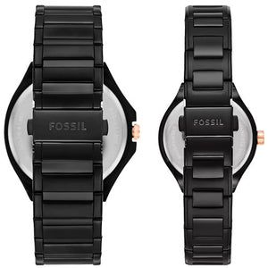 Fossil Evanston Black Dial Pair 45mm & 36mm BQ2645SET