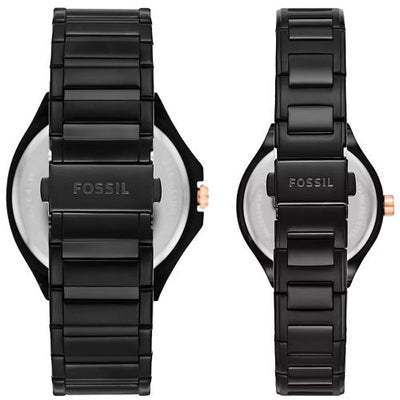 Fossil Evanston Black Dial Pair 45mm & 36mm BQ2645SET