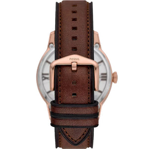 Fossil Townsman Skeleton & Brown Leather Strap Watch for Men