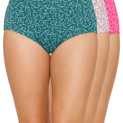 Inner Elastic Printed Mid Rise Full Briefs (Pack of 3)
