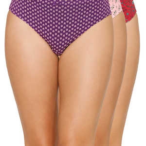 Inner Elastic Printed Mid Rise Bikini Panty (Pack of 3)