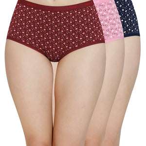 Printed High Rise Full Brief (Pack of 3)