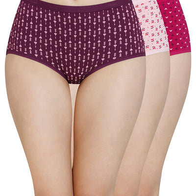 Printed High Rise Full Brief (Pack of 3)