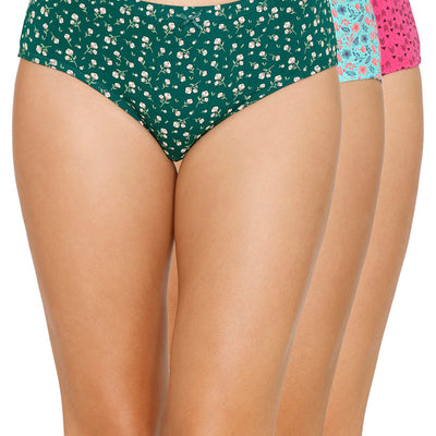 Inner Elastic Printed Mid Rise Hipster Panty (Pack of 3)