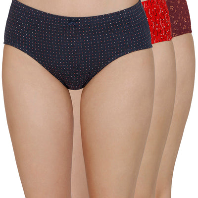 Inner Elastic Print Mid Rise Hipster Panties (Pack of 3)