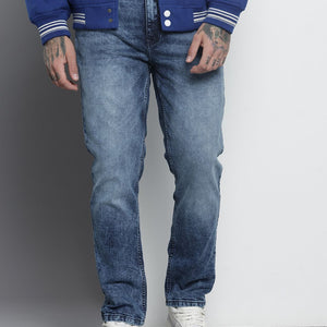 Men's Blue Slim Fit Solid Jeans