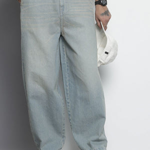 Men's Blue Relaxed Fit Solid Jeans