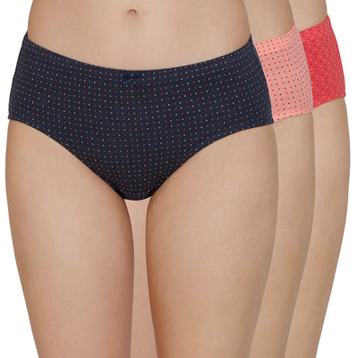 Inner Elastic Print Mid Rise Hipster Panties (Pack of 3)