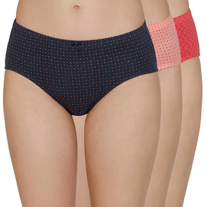 Inner Elastic Print Mid Rise Hipster Panties (Pack of 3)