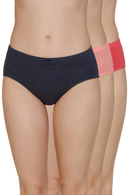 Inner Elastic Print Mid Rise Hipster Panties (Pack of 3)