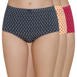 Inner Elastic Print High Rise Full Brief Panties (Pack of 3)