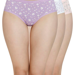 Printed Mid Rise Hipster Panty (Pack of 3)
