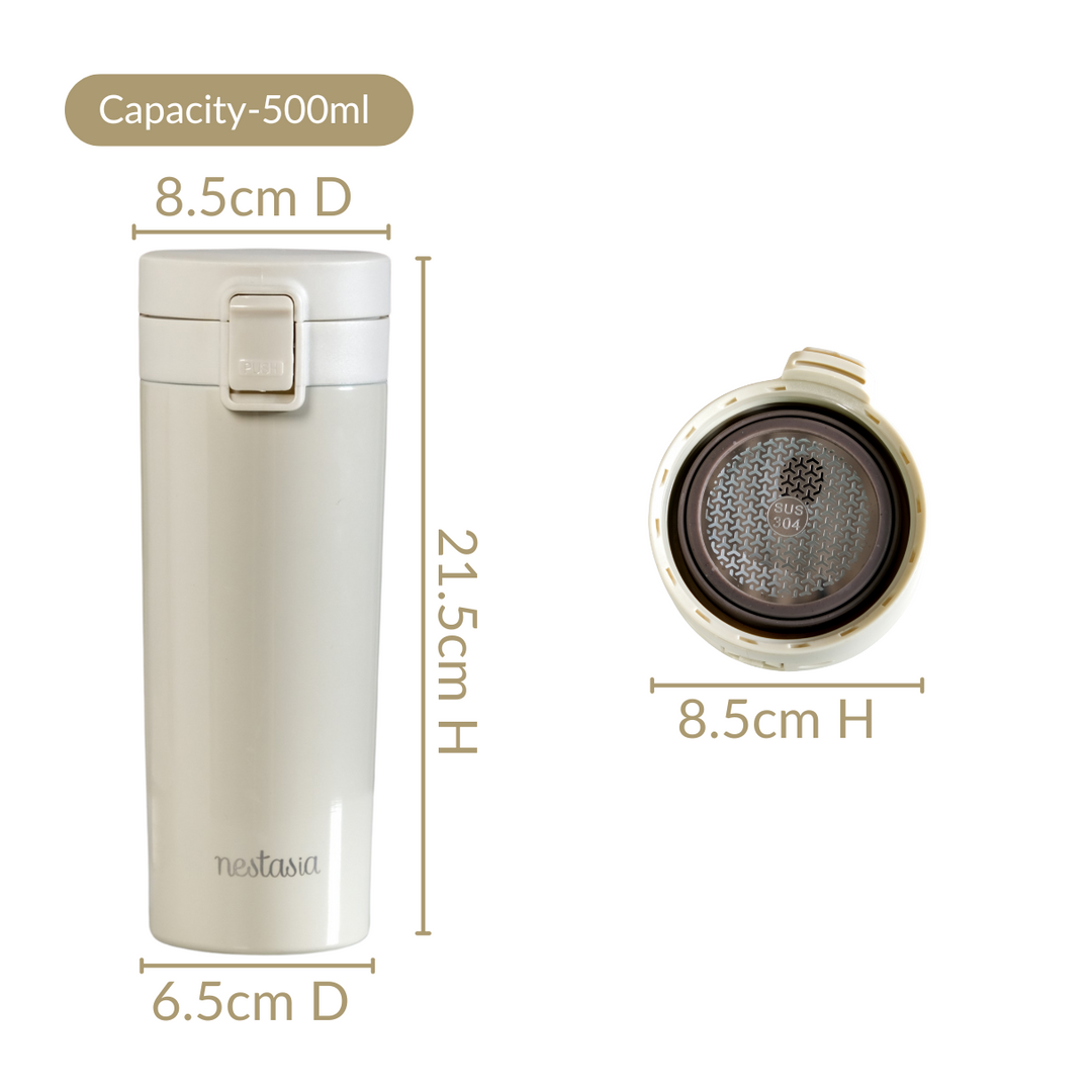 Thermox Insulated Vacuum Flask Portable Frosted Cream 500ml