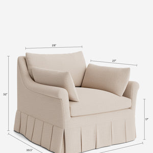 Portola Rolled Arm Luxe Depth Pleated Chair