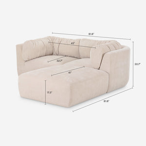 Marona Modular 3-Piece Chaise Sectional Sofa