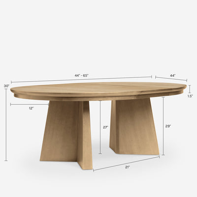 Open Box: Nycola Extendable Oval Dining Table, Natural Oak 44"W