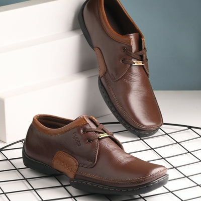 Egoss Casual Derby Lace Up Leather Shoes For Men