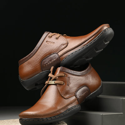 Egoss Casual Derby Lace Up Leather Shoes For Men