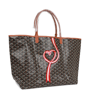 Goyard Goyardine Black Hand-Painted Coeur Ruban St. Louis GM Tote Bag Silver Hardware
