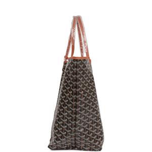 Goyard Goyardine Black Hand-Painted Coeur Ruban St. Louis GM Tote Bag Silver Hardware