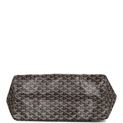 Goyard Goyardine Black Hand-Painted Coeur Ruban St. Louis GM Tote Bag Silver Hardware