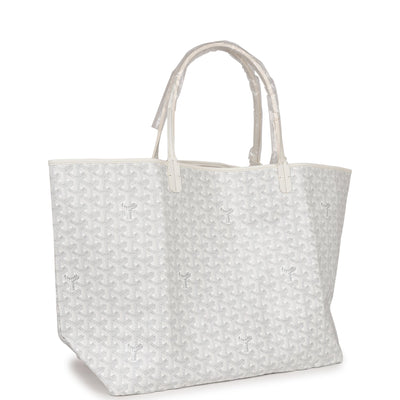 Goyard Goyardine White St. Louis GM Tote Bag Palladium Hardware