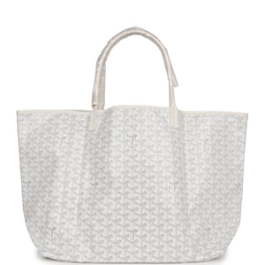 Goyard Goyardine White St. Louis GM Tote Bag Palladium Hardware