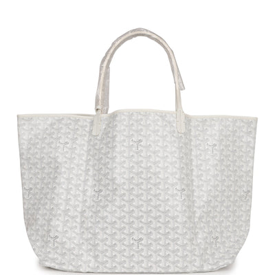 Goyard Goyardine White St. Louis GM Tote Bag Palladium Hardware