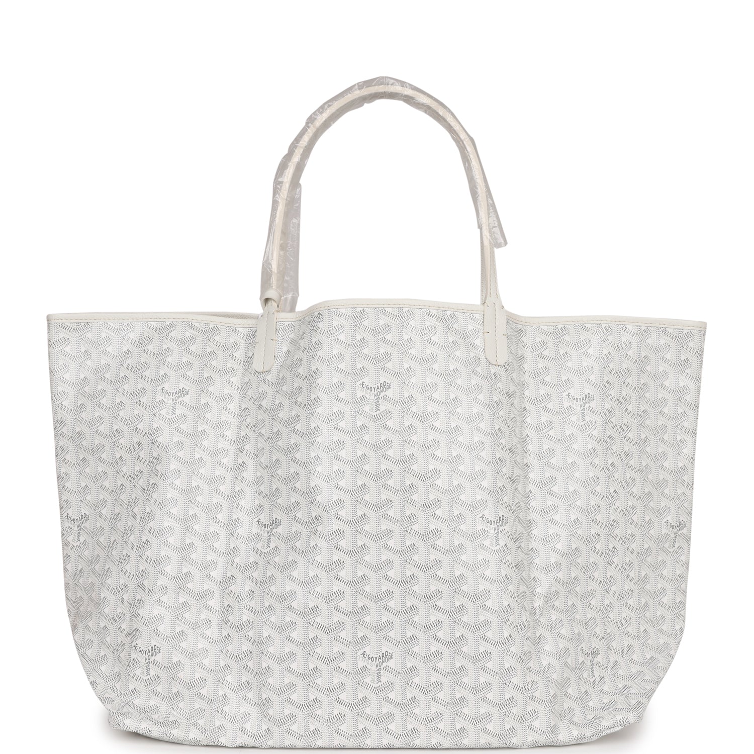 Goyard Goyardine White St. Louis GM Tote Bag Palladium Hardware