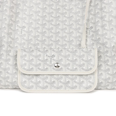 Goyard Goyardine White St. Louis GM Tote Bag Palladium Hardware
