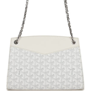 Goyard Rouette Structure PM Bag White Goyardine Palladium Hardware