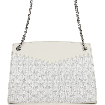 Goyard Rouette Structure PM Bag White Goyardine Palladium Hardware