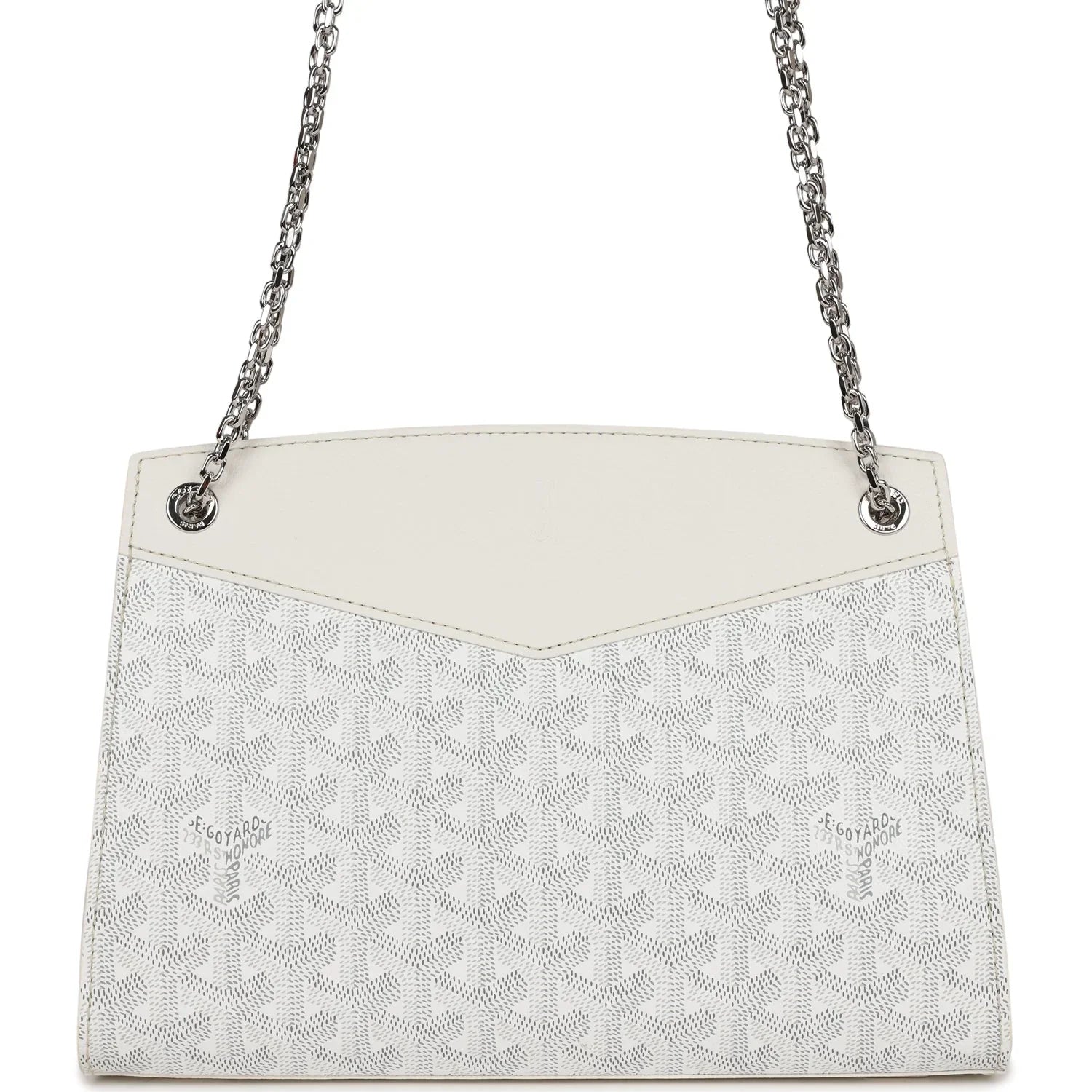 Goyard Rouette Structure PM Bag White Goyardine Palladium Hardware