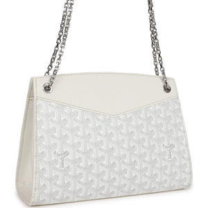 Goyard Rouette Structure PM Bag White Goyardine Palladium Hardware