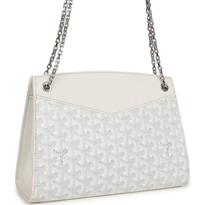 Goyard Rouette Structure PM Bag White Goyardine Palladium Hardware