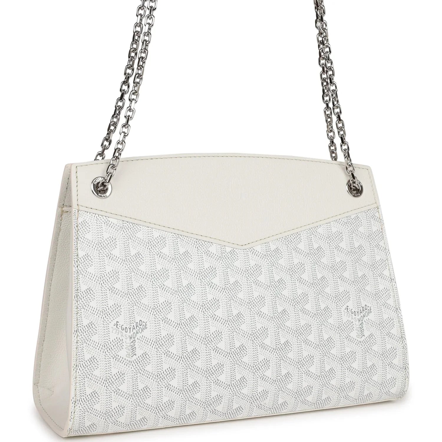 Goyard Rouette Structure PM Bag White Goyardine Palladium Hardware