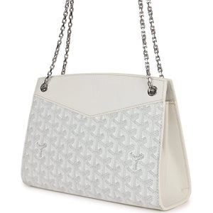 Goyard Rouette Structure PM Bag White Goyardine Palladium Hardware