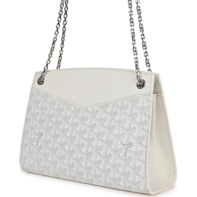 Goyard Rouette Structure PM Bag White Goyardine Palladium Hardware
