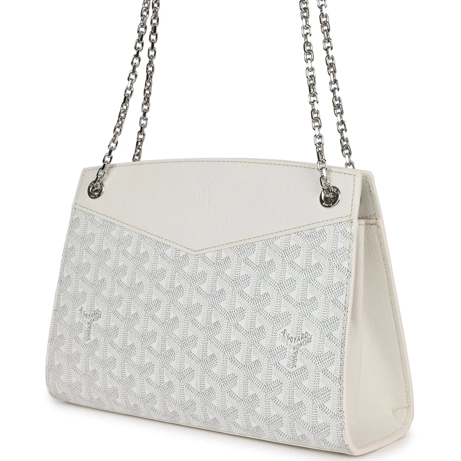 Goyard Rouette Structure PM Bag White Goyardine Palladium Hardware