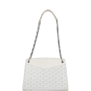 Goyard Rouette Structure PM Bag White Goyardine Palladium Hardware