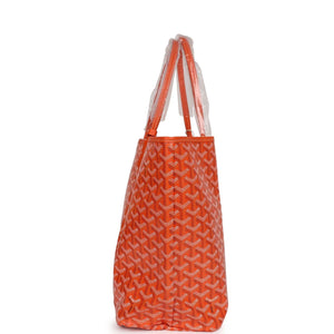 Goyard Goyardine Orange Hand-Painted Coeur Ruban St. Louis PM Tote Bag Palladium Hardware