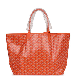 Goyard Goyardine Orange Hand-Painted Coeur Ruban St. Louis PM Tote Bag Palladium Hardware